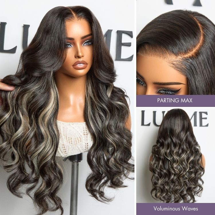 Luvme All-Day Comfort™ platinum blonde wig with loose body waves, 180% density, glueless 7x6 HD lace closure, pre-cut lace