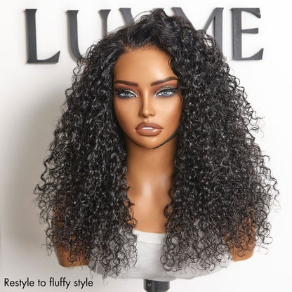 Luvme Water Wave Glueless 5x5 Closure Pre-Cut Lace Wet and Wavy Human Hair Wig displayed on a mannequin head.