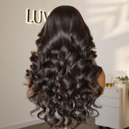 Classic and Chic Brown Highlights Loose Body Wave Glueless 5x5 Closure Lace Human Hair Wig - US Only-02
