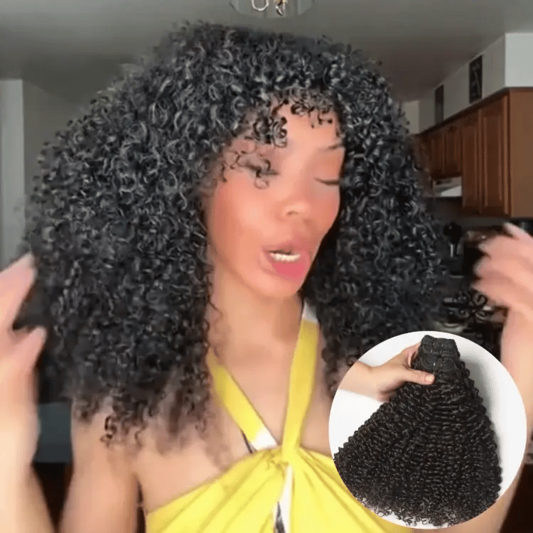 Luvme Hair Too Easy Texture kinky curly 100% virgin human hair bundle, natural curly hair extension, 1 or 3 piece options