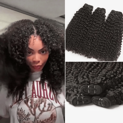 Luvme Hair Too Easy Texture kinky curly 100% virgin human hair bundles, natural curl pattern, available in 1 or 3 piece sets