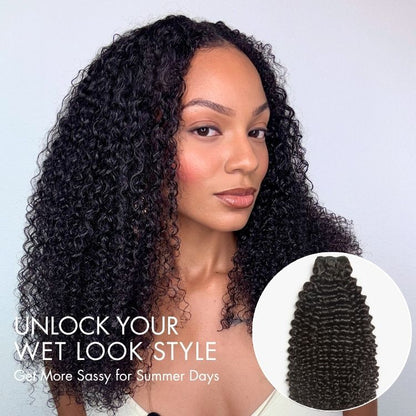 Luvme Hair Too Easy Texture kinky curly 100% virgin human hair bundles, natural full hair with tight curls, 1 or 3 piece set
