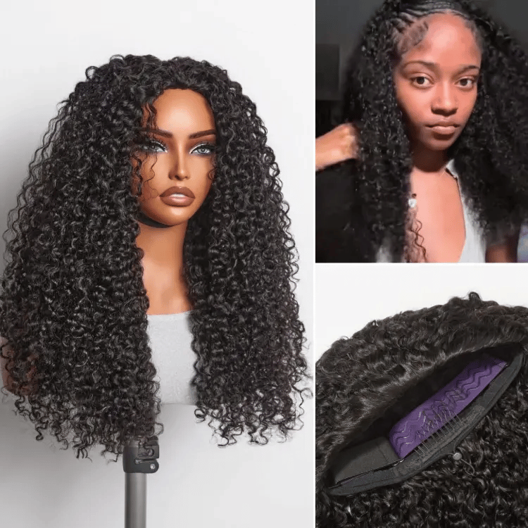 Luvme Hair Too Easy Texture Burmese Curly Half Wig with 180% density, glueless, flexible fit, featuring messy curly style.