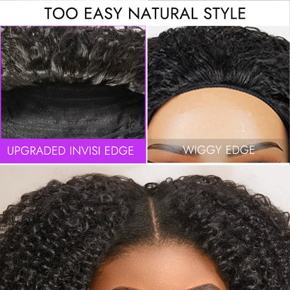 Luvme Hair Too Easy Texture Burmese Curly Half Wig with 180% density, messy style, drawstring, glueless, flexible fit for beginners