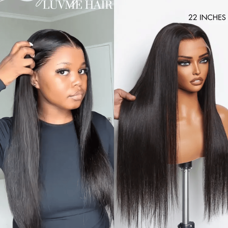 Luvme Hair PreMax HD lace 13x4 frontal wig with natural hairline, silky straight human hair, glueless, pre-cut lace for easy wear