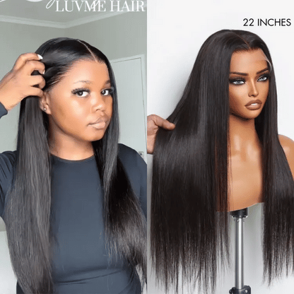 Luvme Hair PreMax HD lace 13x4 frontal wig with natural hairline, silky straight human hair, glueless, pre-cut lace for easy wear