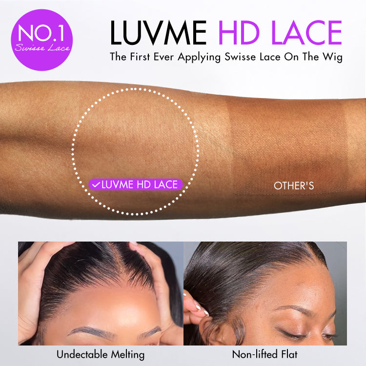 Luvme Hair PreMax HD Lace glueless 13x4 frontal wig with natural hairline and silky straight human hair, pre-cut lace for easy wear