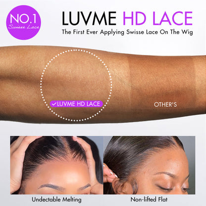 Luvme Hair PreMax HD Lace glueless 13x4 frontal wig with natural hairline and silky straight human hair, pre-cut lace for easy wear