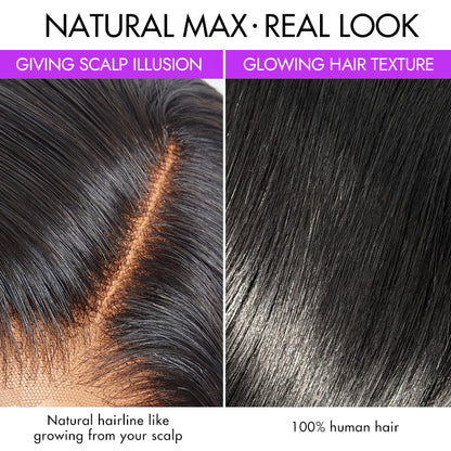 Luvme Hair Retro 90s flip ends bob cut wig with 13x4 lace frontal, glueless human hair style, natural dark brown color.