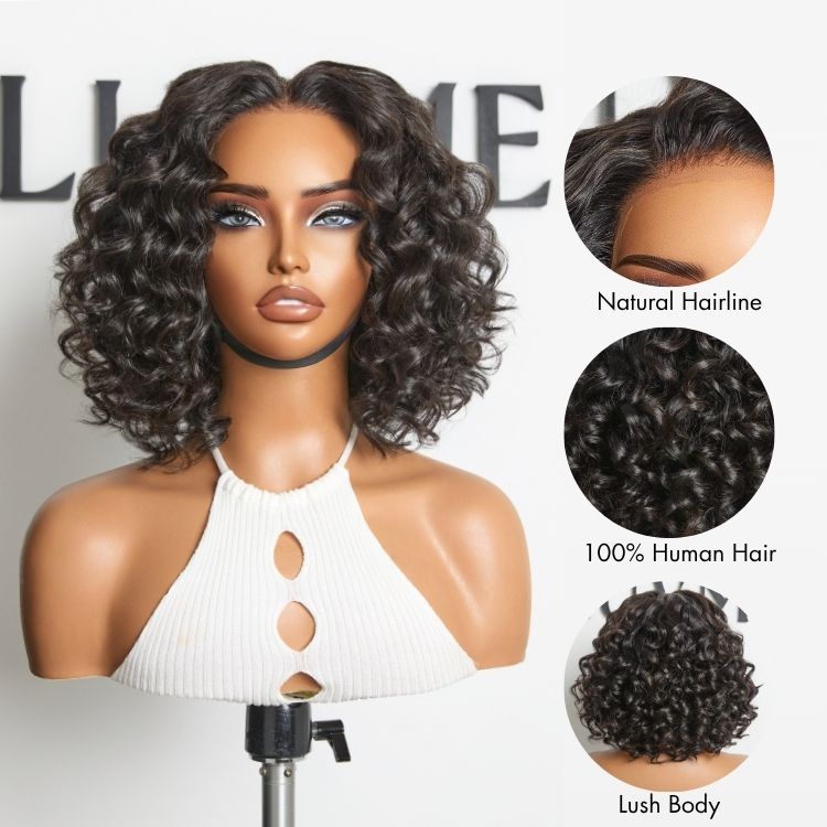 Luvme Hair lightweight beach wave lace front wig with short style, pre-cut 13x4 lace, perfect for summer, voluminous and natural-looking