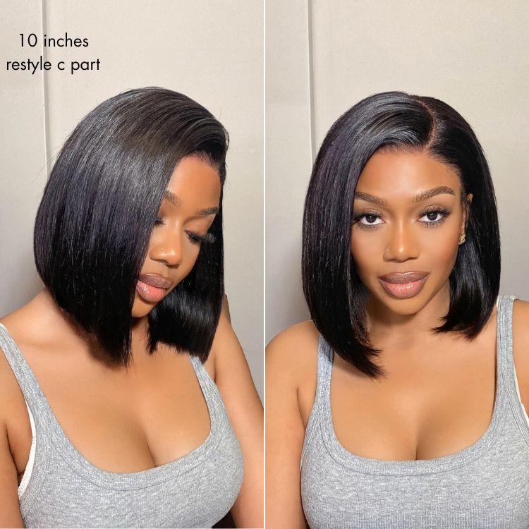 Luvme All-Day Comfort™ 7x6 closure lace wig with silky blunt cut bob, HD lace, glueless design, pre-cut lace, natural hair appearance