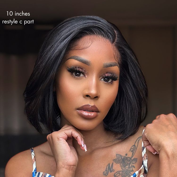 Luvme All-Day Comfort™ silky blunt cut bob lace wig with 7x6 HD lace closure and pre-cut lace, natural hairline and seamless fit