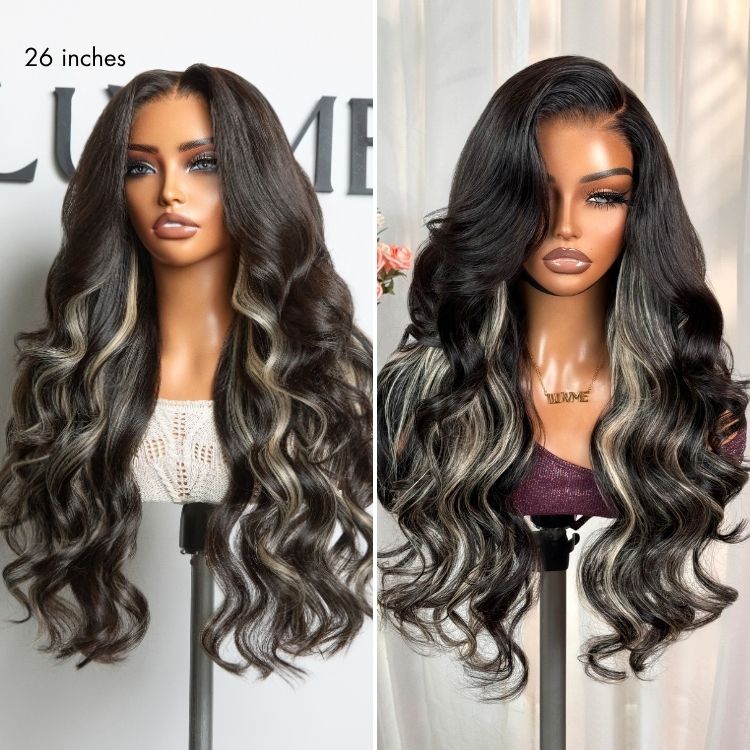 Luvme All-Day Comfort™ platinum blonde HD lace wig with loose body wave texture, 7x6 glueless closure, pre-cut lace, 180% density