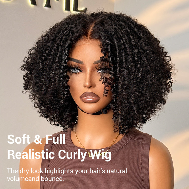 Coily Curly 5x5 Closure HD Lace Glueless Pre-Cut Wig with Breathable Cap-18