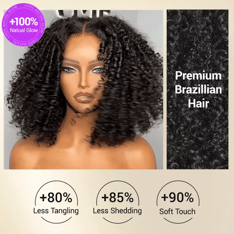 Coily Curly 5x5 Closure HD Lace Glueless Pre-Cut Wig with Breathable Cap-22