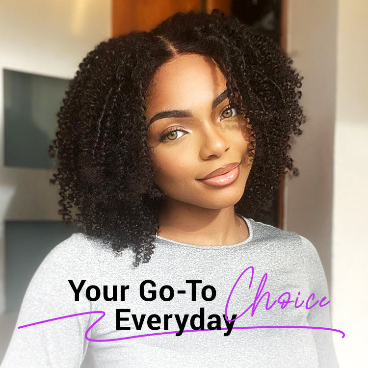 Coily Curly 5x5 Closure HD Lace Glueless Pre-Cut Wig with Breathable Cap-24