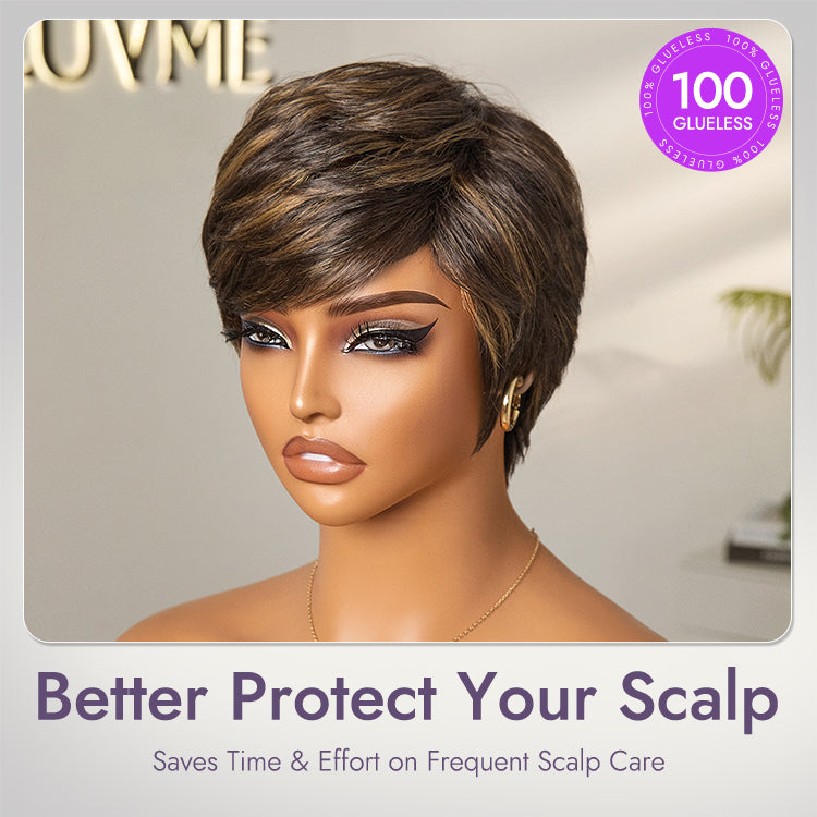 Mature Boss Glueless Throw On & Go Short Pixie Cut Wig with Bangs Breathable Cap - US Only-03