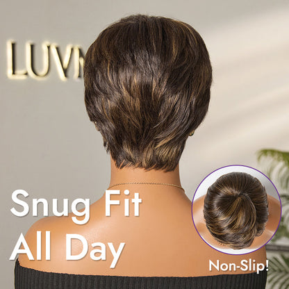 Mature Boss Glueless Throw On & Go Short Pixie Cut Wig with Bangs Breathable Cap - US Only-04