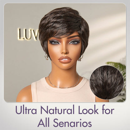 Mature Boss Glueless Throw On & Go Short Pixie Cut Wig with Bangs Breathable Cap - US Only-05