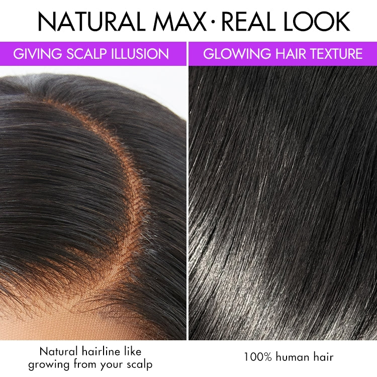 Luvme Hair PreMax Blonde Mix Black 5x5 HD lace closure wig with loose waves, available in large and small cap sizes.