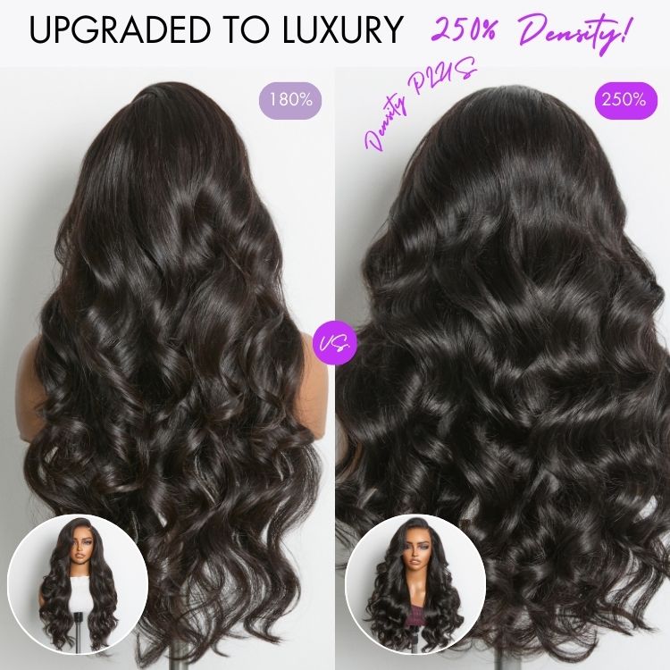 Luvme Hair NatureMAX™ 250% density loose wave lace front wig with pre-cut lace, long style, and adjustable cap for a natural look.