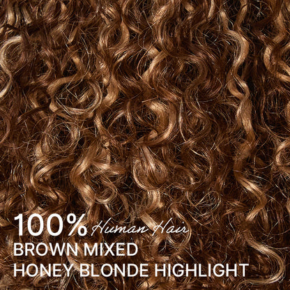 Luvme Hair ash blonde water wave curly wig with bangs, lace-free, scalp minimal, beginner-friendly, glueless lace wig.