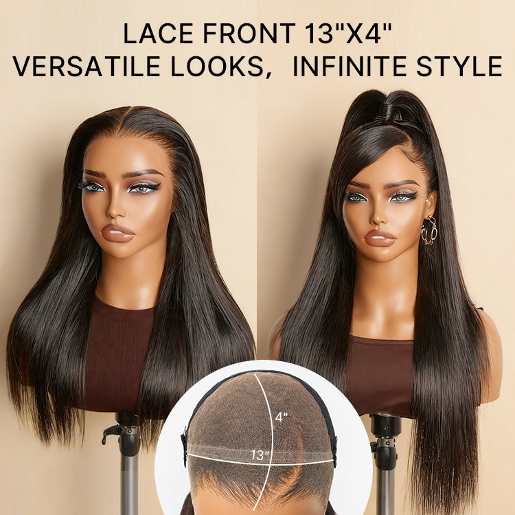 Luvme Hair NatureMAX™ Silky Straight 13x4 HD Lace Front Wig with pre-cut lace, glueless ear-to-ear style, natural hairline.