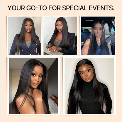 Luvme Hair NatureMAX™ Silky Straight HD Lace Front Wig with pre-cut 13x4 lace, ear-to-ear, glueless, natural hairline, straight style