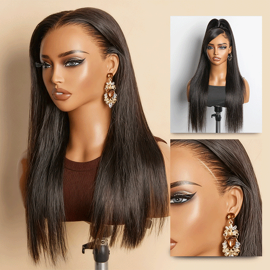 Luvme Hair NatureMAX™ Silky Straight HD Lace Front Wig with pre-cut 13x4 lace and ear-to-ear coverage, glueless style.
