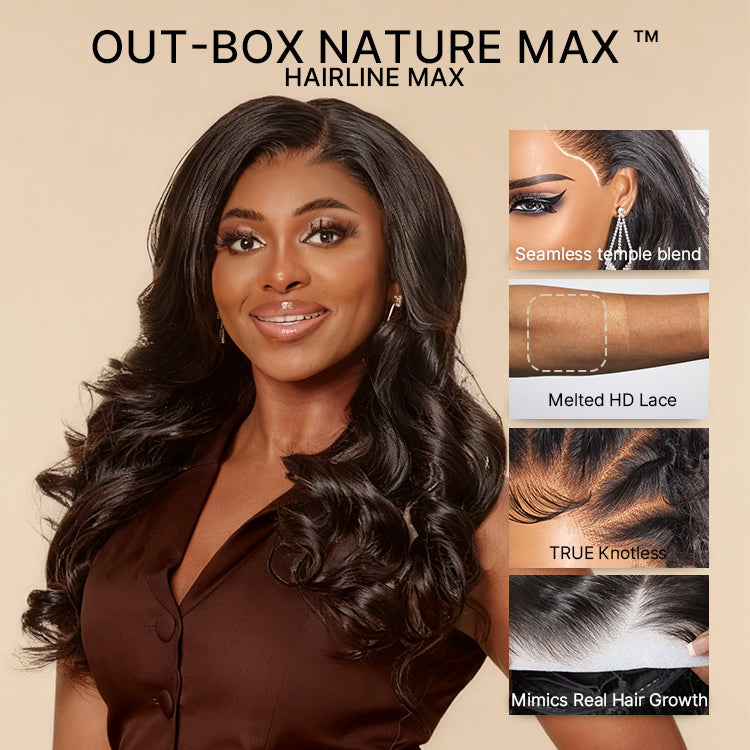 Luvme Hair NatureMAX™ 250% density loose wave wig with 13x6 HD lace front, long length, glueless cap, and pre-cut lace.