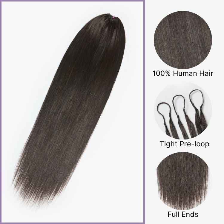 Luvme Hair Readitress™ Pre-Separated Feather Crochet Human Hair for Boho Braids, silky straight protective style with free gifts
