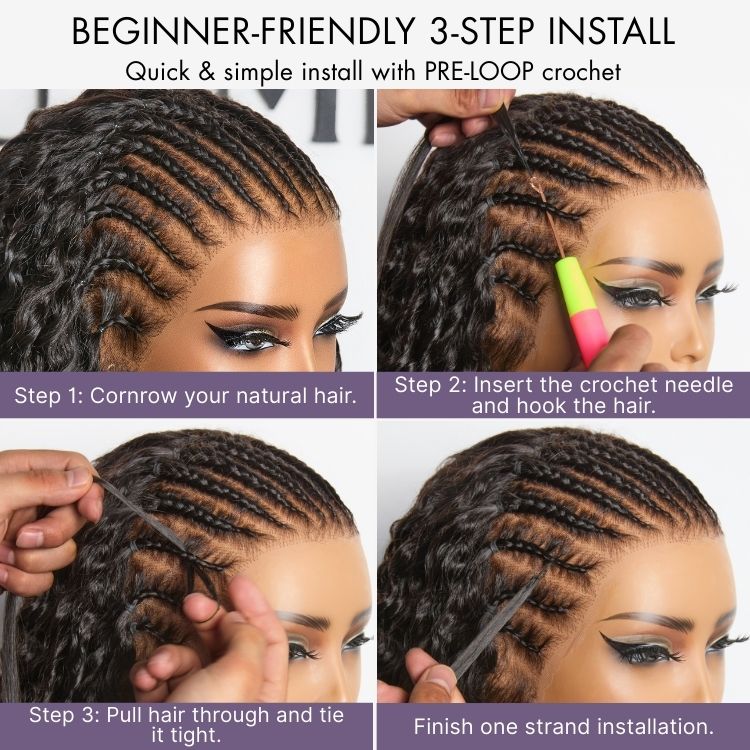 Luvme Hair Readitress™ pre-separated feather crochet human hair for boho braids, silky straight protective style, free gifts included
