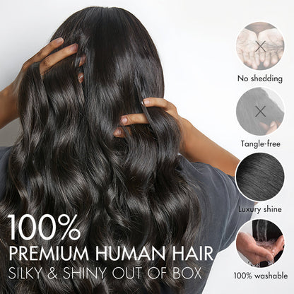 Pre-Separated Feather Crochet Human Hair Extensions Silky Straight Protective Style with Free Gifts-08