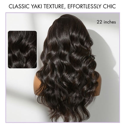 Luvme Hair Readitress™ Side Braided Yaki Body Wave HD Lace Wig with glueless ear-to-ear 13x6 frontal and Flexi-Fit drawstring cap