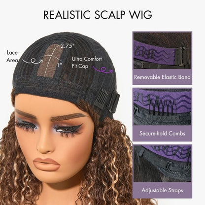 Luvme Hair blonde yaki straight bob wig with blunt cut, bangs, glueless lace, short length, and minimal style.