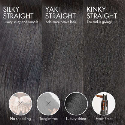 Luvme Hair blonde highlight yaki straight blunt cut bob wig with bangs, glueless minimalist lace short wig for easy wear