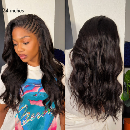 Luvme Hair Readitress™ side braided Yaki body wave HD lace wig with glueless ear-to-ear 13x6 frontal, flexible drawstring cap