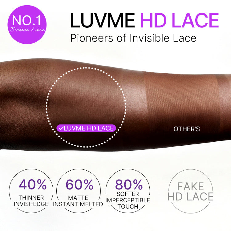 Luvme All-Day Comfort™ 7x6 closure lace wig with silky blunt cut bob, HD lace, glueless design, pre-cut lace for easy wear.