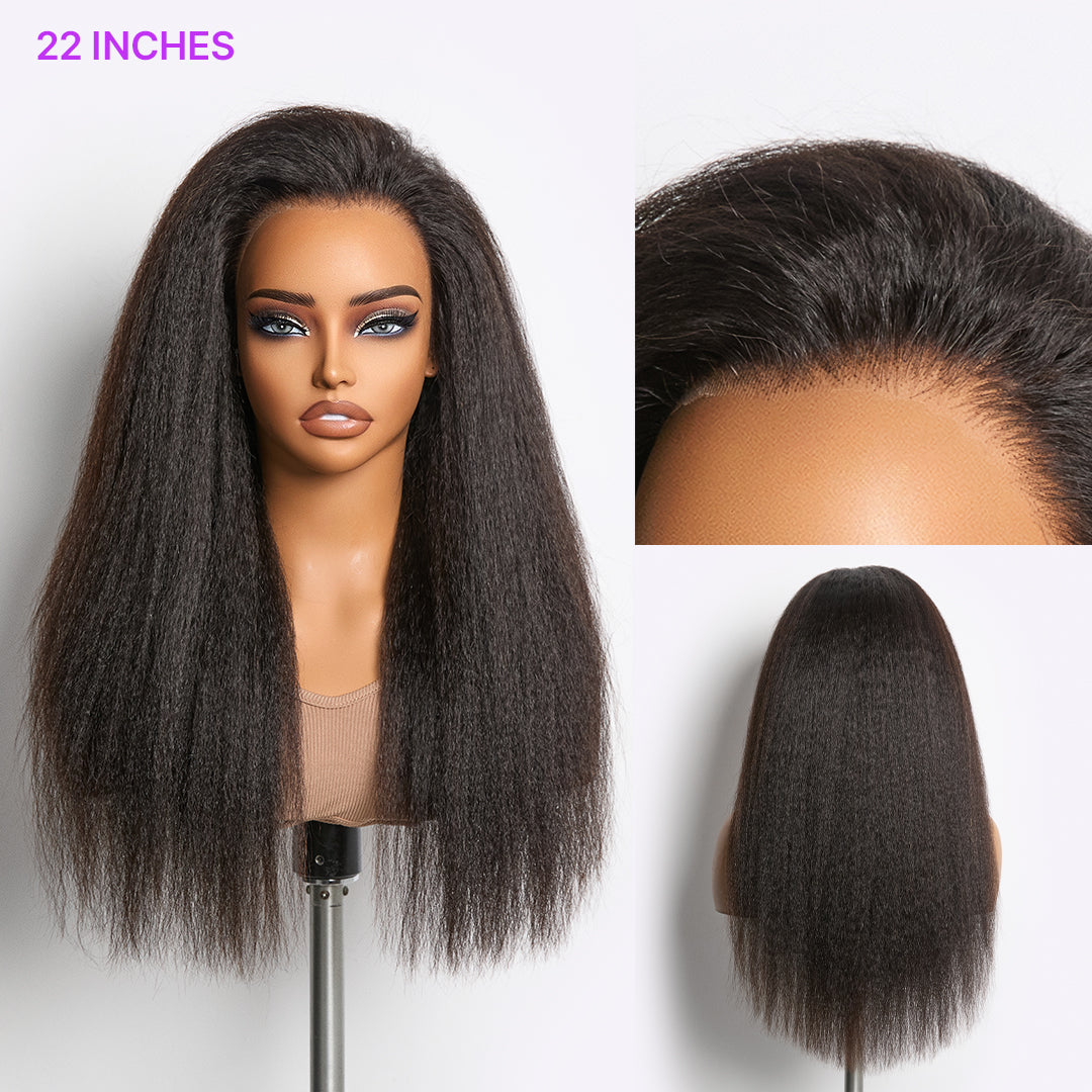 Luvme Hair MyOwn-Fit™ 360 HD Lace kinky straight wig with flexi-fit cap, invisible drawstring, and pre-cut lace for natural look