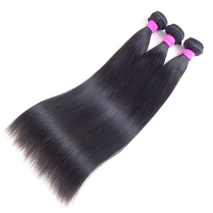 Luvme 100% virgin human hair bundle with straight or body wave texture, showcasing soft, natural hair strands.