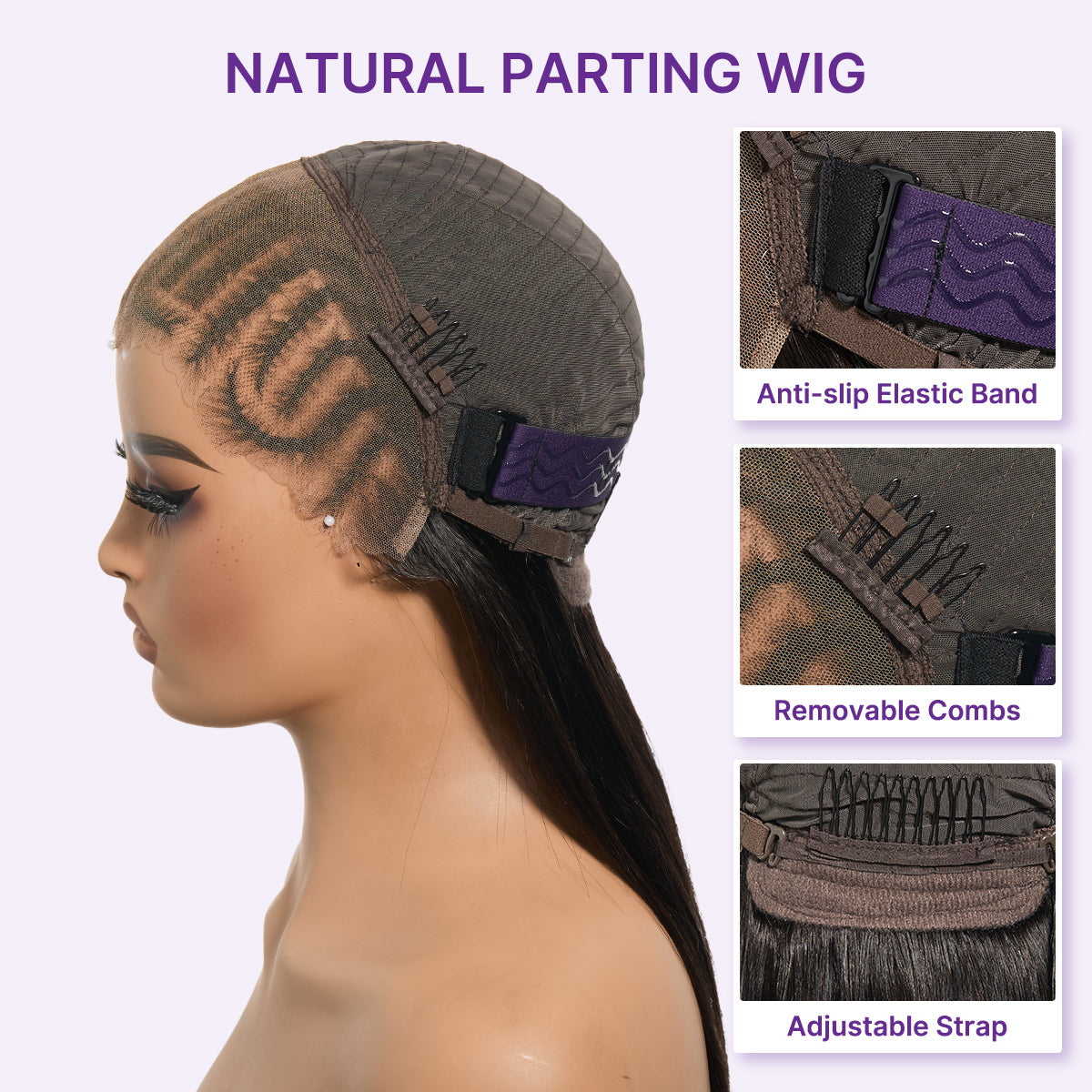Luvme Hair Readitress™ 180% density pre-braided silky straight human hair wig with 13x4 lace frontal and pre-cut lace.