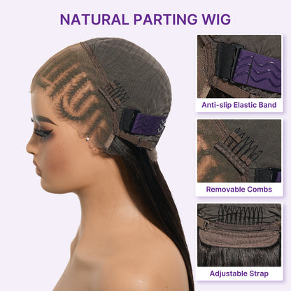 Luvme Hair Readitress™ 180% density pre-braided silky straight human hair wig with 13x4 lace frontal and pre-cut lace.