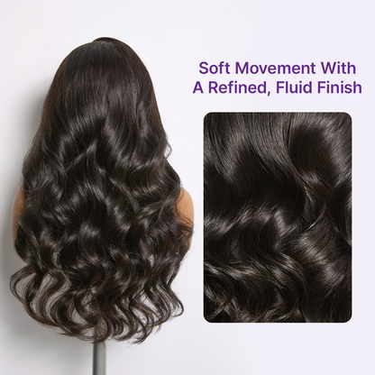 Luvme Hair MyOwn-Fit™ 360 HD Lace Body Wave Wig with natural hairline, flexible fit and pre-cut lace for seamless styling.