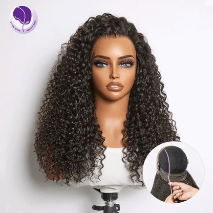 Luvme Hair MyOwn-Fit™ 360 HD lace-free water wave wig with flexi-fit, drawstring cap, and pre-cut lace for a natural look.