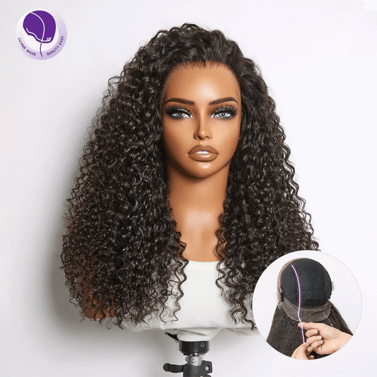 Luvme Hair MyOwn-Fit™ 360 HD lace-free water wave wig with flexi-fit, drawstring cap, and pre-cut lace for a natural look.
