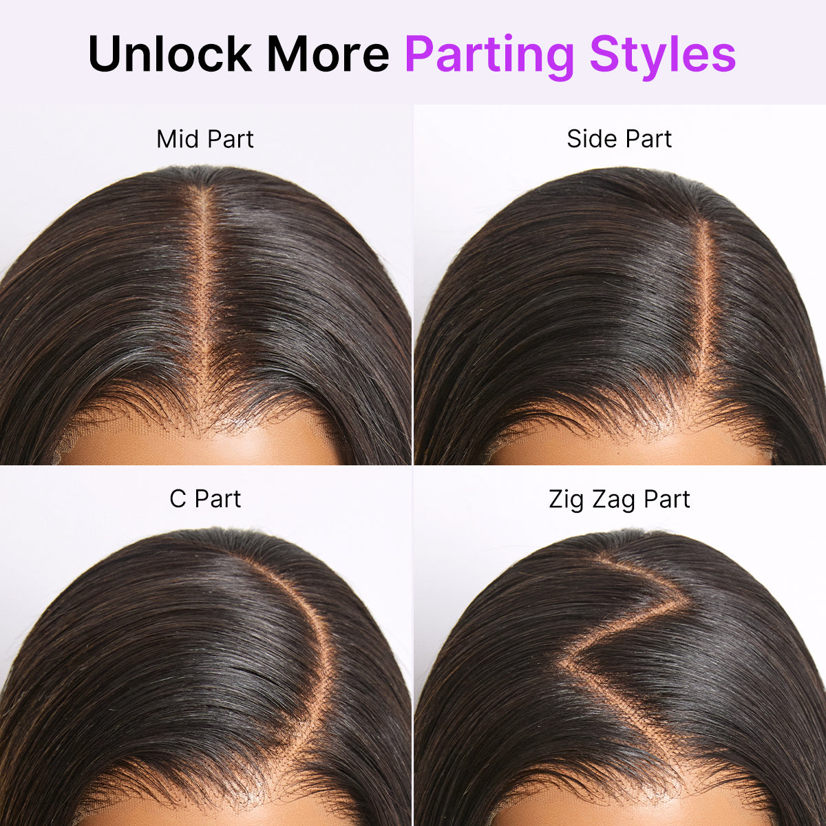 Luvme All-Day Comfort™ ombre brown silky blunt cut bob wig with 7x6 HD lace closure and pre-cut lace, glueless style.