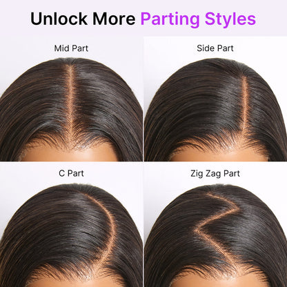 Luvme All-Day Comfort™ ombre brown silky blunt cut bob wig with 7x6 HD lace closure and pre-cut lace, glueless style.