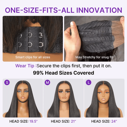 Luvme All-Day Comfort™ ombre brown silky blunt cut bob wig with HD lace, pre-cut 7x6 closure, glueless style, natural-looking hair.