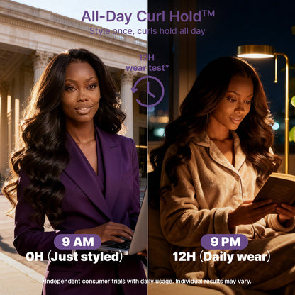 Luvme Hair All-Day Curl Hold™ Premier Grade SilkShield™ long lace wig with loose waves, pre-cut HD lace, glueless design.