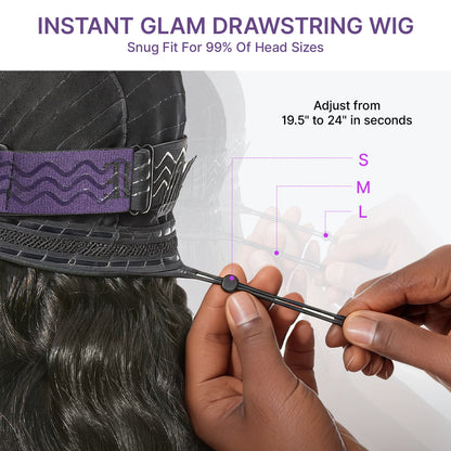 Luvme Hair All-Day Curl Hold™ loose wave HD lace front wig with 13x4 lace, glueless design, and flexible drawstring cap.